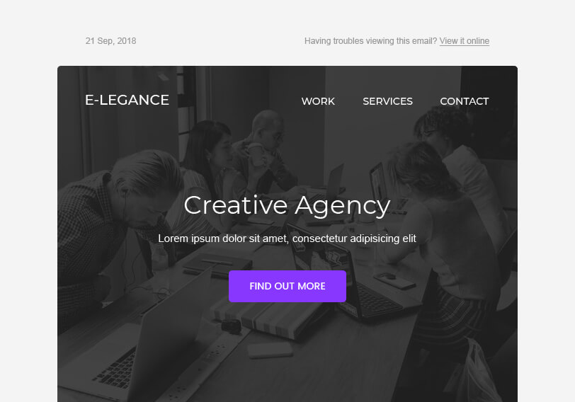 E-legance - The Creative Agency Newsletter Solution by MailBakery