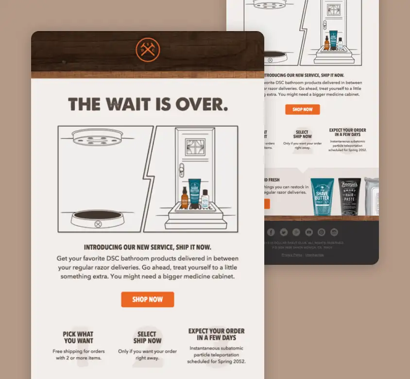 dollar shave club retention email
