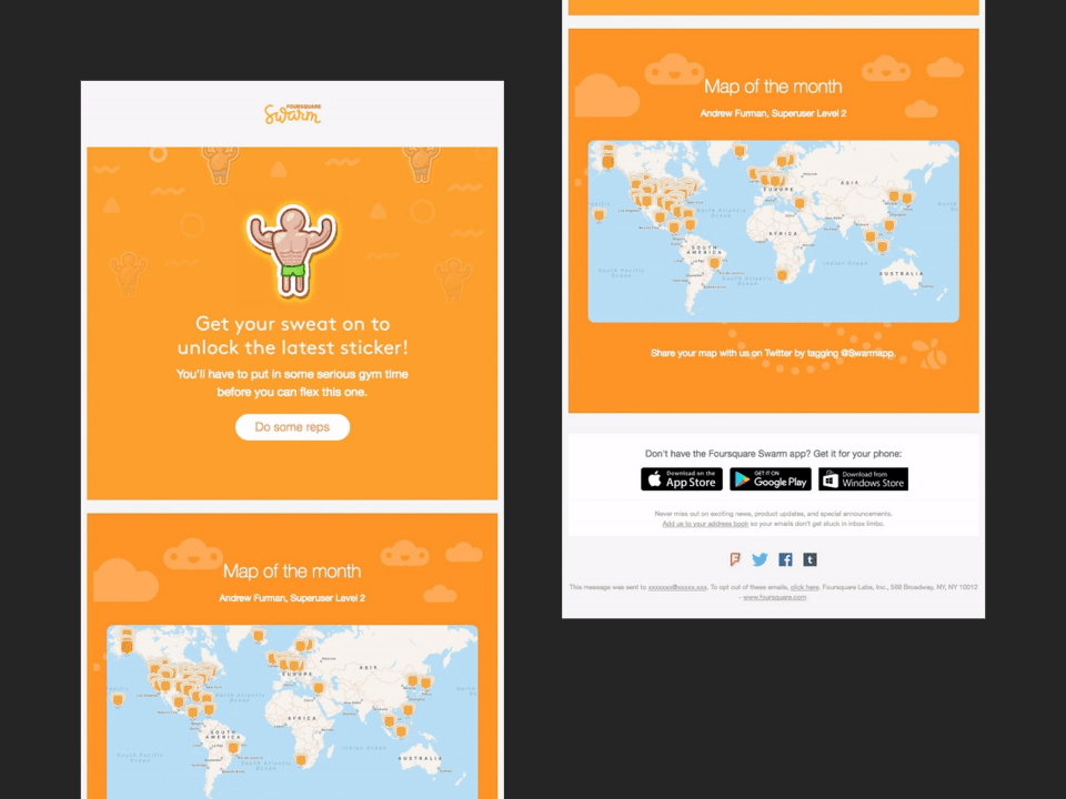 foursquare swarm retention email