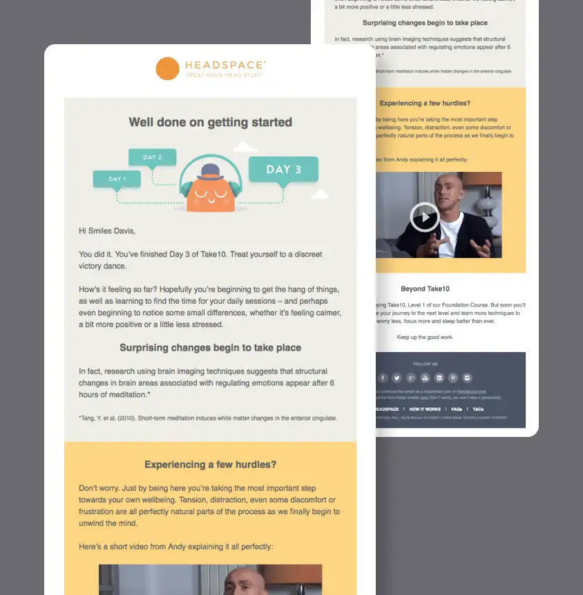 headspace retention email