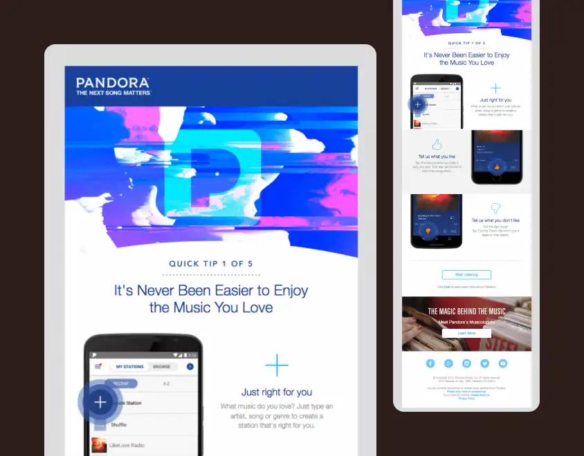 pandora email retention