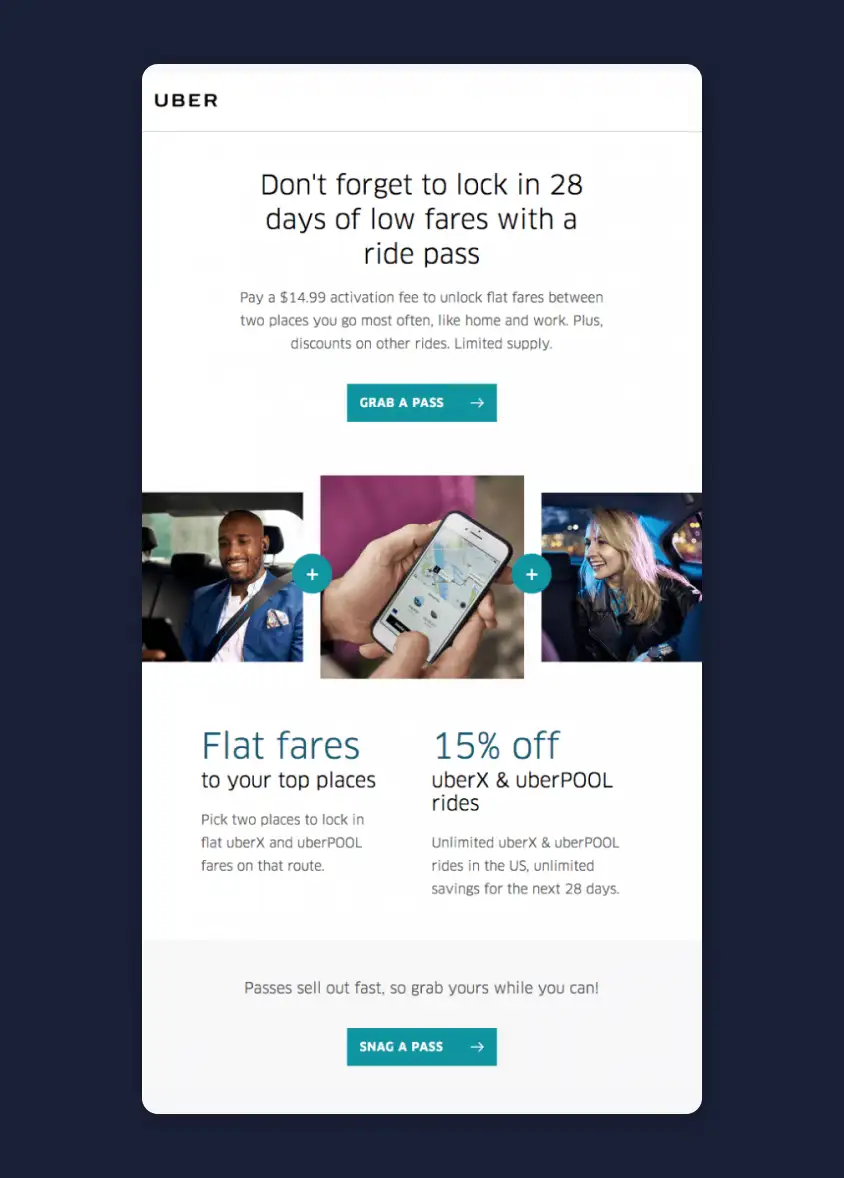 Uber retention email