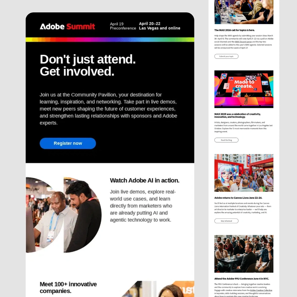Adobe Summit 2026 promotional event email