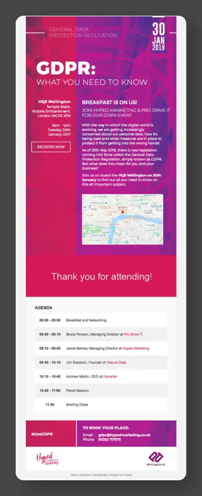 Conference email example