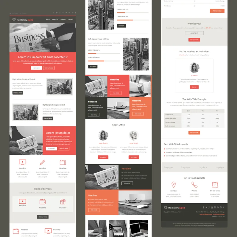 Modular Email Image Examples Master Modular Email Template - MailBakery