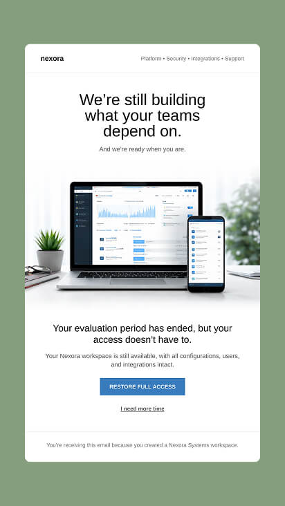Clean email layout with large text, clear hierarchy, and readable spacing for improved accessibility