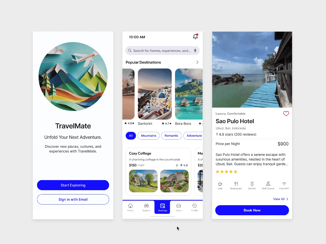 App-like email interface with interactive elements such as tabs and cards, not fully supported across email clients