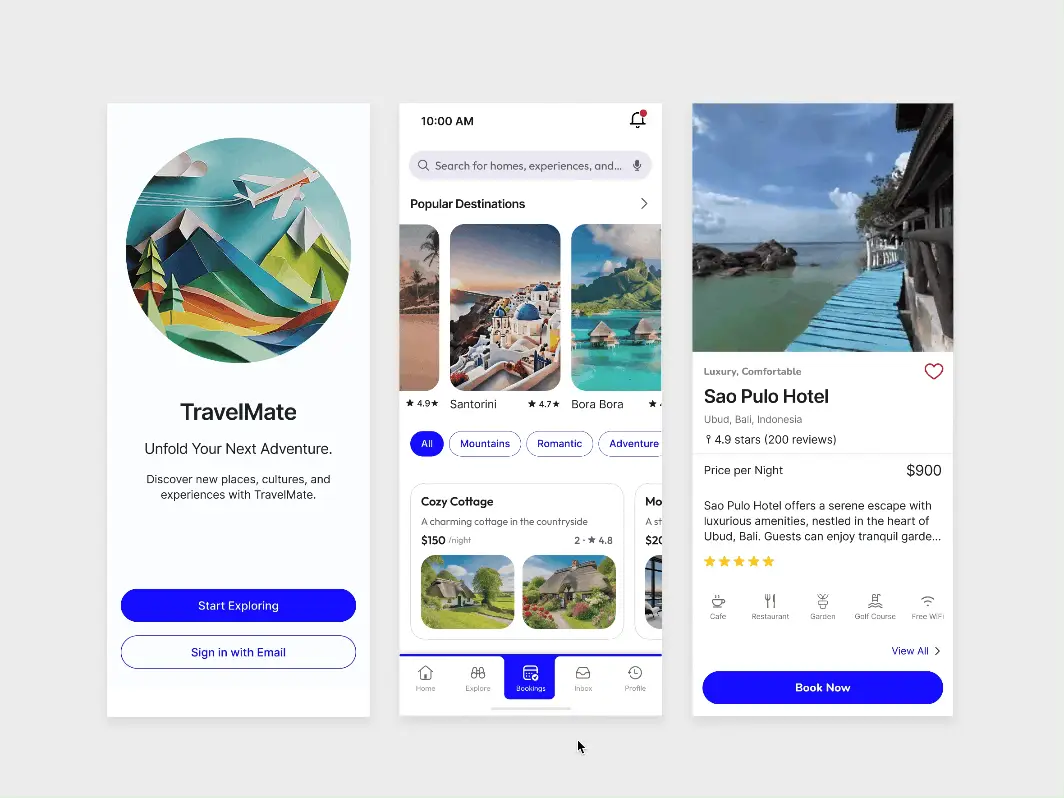 App-like email interface with interactive elements such as tabs and cards, not fully supported across email clients