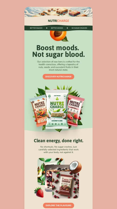 Product-focused email with clear spacing and visible CTA designed for easy tapping on mobile