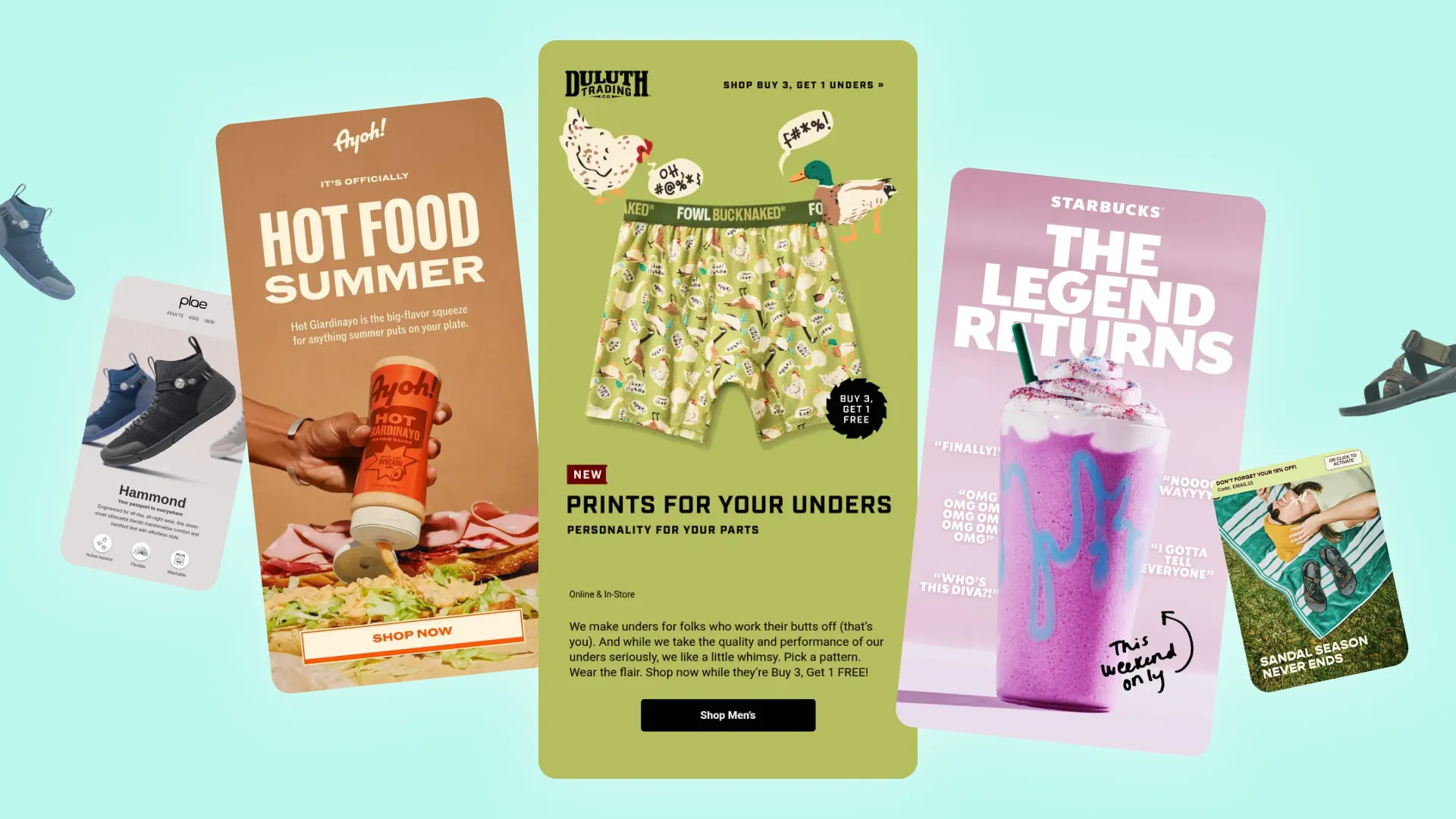 A collection of 150+ promotional email examples, ecommerce promotions, seasonal campaigns, B2B emails, limited-time offers, and more.