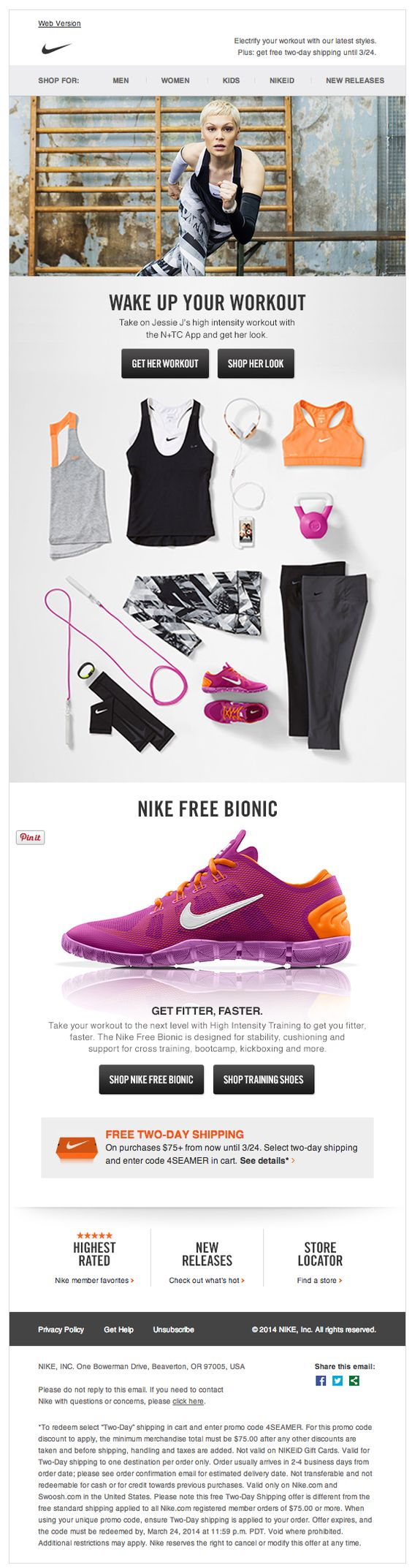 Vriend Oppervlakkig Integreren 25 Examples of Sportswear Brands' Marketing Emails - MailBakery